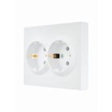 Розетка 2 с заземлением Lezard Vesna IP20 белый 742-0200-127B