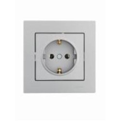 Механизм розетки 1 с заземлением Lezard Vesna IP20 серый 742-3588-122B