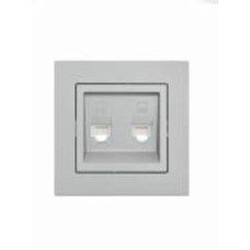Механизм розетки компьютерная двойная 2 Lezard Vesna IP20 серый 742-3588-141