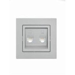 Механизм розетки компьютерная двойная 2 Lezard Vesna IP20 серый 742-3588-141