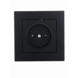 Механизм розетки 1 без заземления Lezard Vesna IP20 антрацит 742-4288-121B