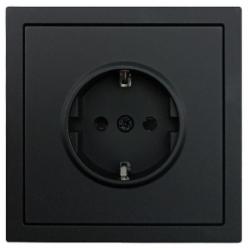 Механизм розетки бытовая із заземленням HausMark Juna IP20 черный