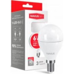 Лампа светодиодная Maxus F 6 Вт G45 матовая E14 220 В 3000 К 1-LED-543