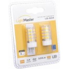 Лампа светодиодная LightMaster LB-604 2 шт./уп. 220 В 4 Вт G4 прозрачная 2700 K