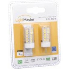 Лампа светодиодная LightMaster LB-604 2 шт./уп. 12 В 4 Вт G4 прозрачная 4000 K