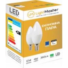 Лампа светодиодная LightMaster LB-620 2 шт./уп. 4 Вт C37 матовая E14 220 В 4000 К
