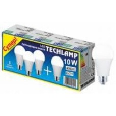 Лампа светодиодная Techlamp ПРОМО-ПАК 3+1 шт. 10 Вт A60 матовая E27 220 В 4000 К