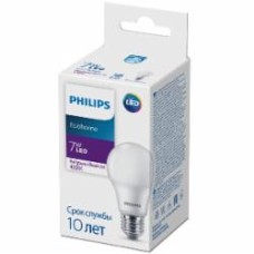 Лампа светодиодная Philips EcoHome 7 Вт A60 матовая E27 90-250 В 4000 К 929002298717