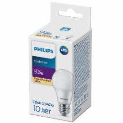 Лампа светодиодная Philips EcoHome 9 Вт A60 матовая E27 90-250 В 3000 К 929002298917