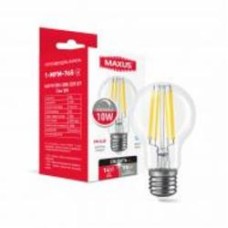 Лампа светодиодная Maxus 10 Вт A60 прозрачная E27 220 В 4100 К 1-MFM-765