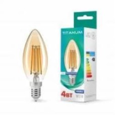 Лампа светодиодная TITANUM FIL C37 4 Вт E14 2200 К 220 В желтая 25524
