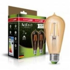 Лампа светодиодная Eurolamp 7 Вт ST64 желтая E27 2700 К MLP-LED-ST64-07273(Amber)