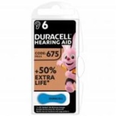 Батарейки Duracell для слуховых аппаратовдля слуховых аппаратов 675 (PR44) 6 шт.