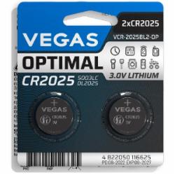 Батарейки VEGAS. CR2025 2 шт. (VСR-2025BL2-OP)