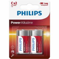 Батарейка Philips Power Alkaline C (R14, 343) 2 шт. (LR14E2B/10)