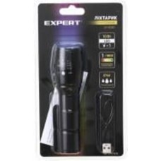 Фонарик портативный Expert 10 Вт з акумулятором 260 Lm черный LP-8381USB