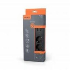 Удлинитель Videx ONCORD с/з 3п 3м (3x1.5мм) з кнопкой Black с заземлением 3 гн. черный 3 м 27686