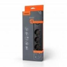 Удлинитель с выключателем Videx ONCORD з/з 4п 3м (3x1.5мм) с кнопкой Black с заземлением 4 гн. черный 3 м 27688