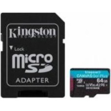 Карта памяти Kingston microSDXC 64 ГБ UHS-I Class 3 (U3) (SDCG3/64GB) Canvas Go! Plus V30