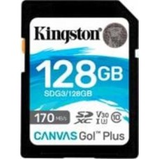 Карта памяти Kingston SDXC 128 ГБ Class 10UHS-I Class 3 (U3) (SDG3/128GB) Canvas Go Plus V30