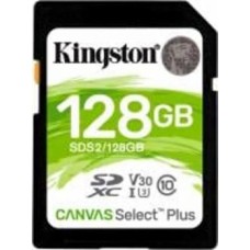 Карта памяти Kingston SDXC 128 ГБ Class 10UHS-I Class 3 (U3) (SDS2/128GB) Canvas Select Plus V30