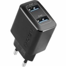 Зарядное устройство Promate BiPlug 12Вт 2 USB Black
