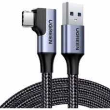 Кабель UGREEN US385 USB-A Male to USB-C Male 3.0 3A 90-Degree Angled Cable 1 м black (20299)