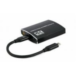 Адаптер Cablexpert USB-C на 2 HDMI (2 независимых экрана)/PD/Аудио 3,5 0,15 м black (A-CM-HDMIF2-01)
