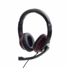 Наушники Maxxter MHS-03-BKRD black/red (MHS-03-BKRD) с микрофоном