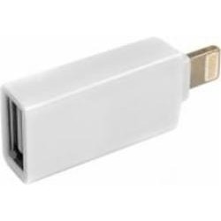 Переходник PowerPlant OTG USB 2.0 - Lightning белый (CA910403)