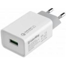 Сетевое зарядное устройство ColorWay 1USB Quick Charge 3.0 18W (CW-CHS013Q-WT)
