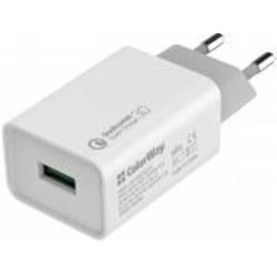 Сетевое зарядное устройство ColorWay 1USB Quick Charge 3.0 18W (CW-CHS013Q-WT)