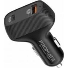 Автомобильное зарядное устройство Promate DriveGear-33W PD USB-C + QC 3.0 USB-A Black