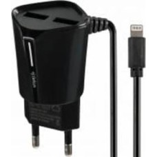 Сетевое зарядное устройство Gelius Pro Edition Auto ID 2USB с кабелем Apple Lightning 2.4A Black