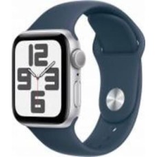 Смарт-часы Apple Watch SE 2023 GPS 40mm Silver Aluminium Case with Storm Blue Sport Band - S/M (MRE13QP/A)