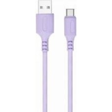 Кабель ColorWay USB - Type-C (soft silicone) 2.4а 1 м фиолетовый (CW-CBUC044-PU)
