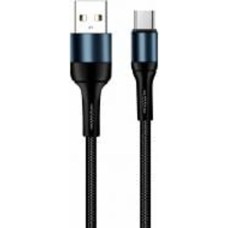 Кабель ColorWay USB - Type-C (nylon) 2.4 А 1 м черный (CW-CBUC045-BK)