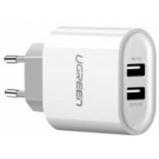 Сетевое зарядное устройство UGREEN CD104 Dual USB Wall Charger 3.4A White (20384)