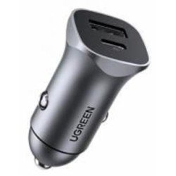 Автомобильное зарядное устройство UGREEN CD130 Dual USB Car Charger 20W 3A Space Gray (30780)