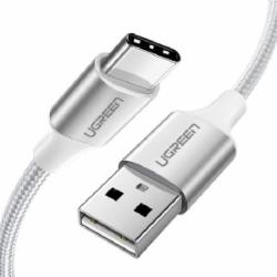 Кабель UGREEN Type-C 3A с алюминиевым корпусом и нейлоновой оплёткой 3 м white (60409)