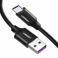 Кабель UGREEN US184 USB 3.0 to USB Type-C Male Cable Nickel Plating 3A 0,5 м черный (20881)