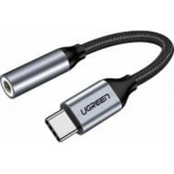 Кабель UGREEN Type C - AUX 3.5мм M/F AV142 0,1 м черный (30632)
