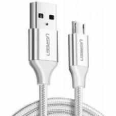 Кабель UGREEN US290 USB 2.0 to Micro Cable Nickel Plating Aluminum Braid 2A 1,5 м white (60152)