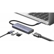 USB-хаб UGREEN CM500 4-in-1 USB Type-C to 3xUSB 3.0 plus HDMI Multifunction Adapter Space Gray (50629)