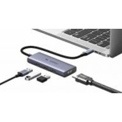 USB-хаб UGREEN CM500 4-in-1 USB Type-C to 3xUSB 3.0 plus HDMI Multifunction Adapter Space Gray (50629)