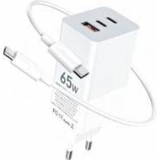 Сетевое зарядное устройство Gelius Nimble GaN 65W GP-HC051 White + Cable Type-C/Type-C