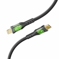 Кабель Promate TransLine-Ci USB-C to Lightning 27W Power Delivery 1,2 м черный (transline-ci.black)