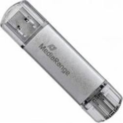 Флеш-память MediaRange Combo flash drive with plug 128 ГБ USB 3.0 USB Type-C silver (MR938)