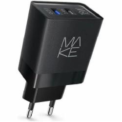 Зарядное устройство Make 18W QC3.0+2.4A Black (MCW-322QBK)