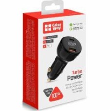 Автомобильное зарядное устройство ColorWay Power Delivery PPS USB (USB-A + USB-C) 100W Black (CW-CHA044PD-BK)